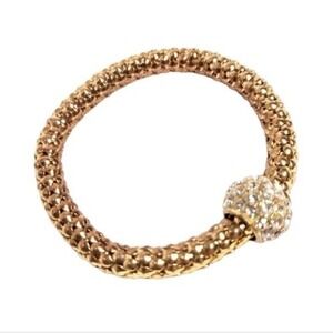 Gold Tone Women's Stretch‎ Bling Rhinestones Bracelet